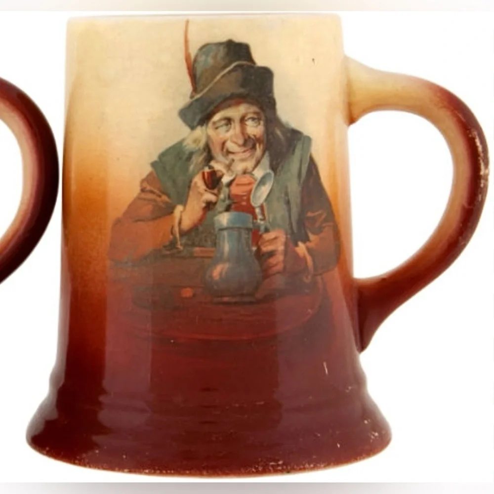 Vintage Heurich Brewery Beer Mugs Collectible Breweriana Set of 2